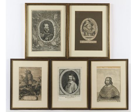 FÜNF PORTRAITS VON FÜRSTEN, Kupferstiche, ca. 25 x 15, 18.Jh., R.