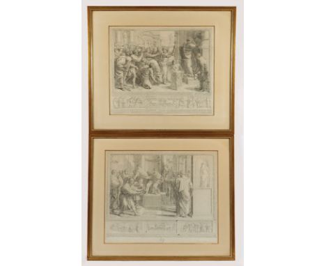 ZWEI STICHE, nach Raffael, aus den Stanzen im Vatikan, 37 x 43, ITALIEN, um 1870, R. 