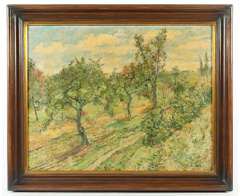 BARZ, Mathias (1895-1982), "Landschaft mit Obstbäumen", Öl/Lwd., 59 x 75, unten rechts signiert, R. 