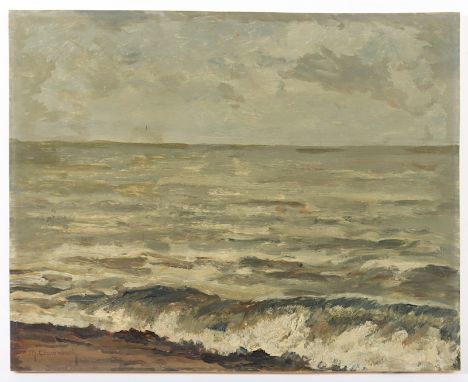 CLARENBACH, Max (1880-1952), "Meeresbrandung", Studie, Öl/Malkarton, 34,5 x 43, auf Holz aufgezogen, unten links signiert, R.