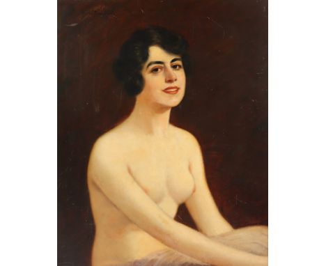 KAULBACH, Anton (1864-1930), "Weiblicher Akt", Öl/Platte, 68 x 56, oben links signiert, R. 