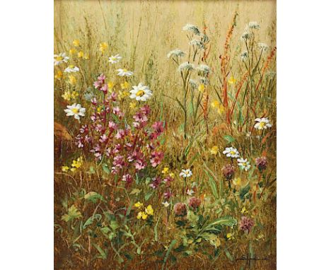 HAFENEDER, Siegfried (1936-2010), "Wildblumenwiese", Öl/Hartfaser, 10 x 8,5, unten rechts signiert, R. 