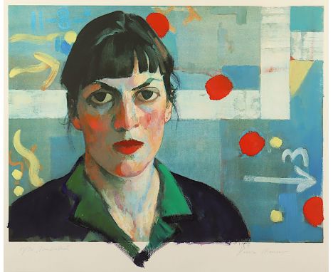 HAUSNER, Xenia (*1951), "Manhattan", Acryl über Farblithografie, koloriert, 61 x 78 und 73 x 88 (Passepartoutausschnitt), num