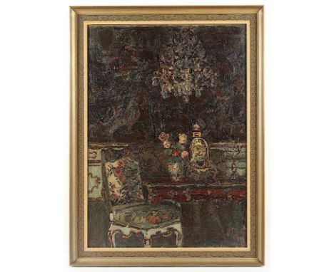 BRANDIS, August von (1862-1947), "Interieur", Öl/Lwd., 93 x 65, unten rechts signiert, R. 