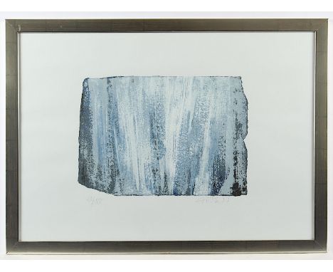 GIRKE, Raimund, "Auflösung/Verdichtung", Farbserigrafie, 28 x 39, nummeriert 80/100, handsigniert und datiert '97, Jahresgabe
