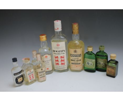 A SELECTION OF VINTAGE GIN TO INCLUDE A SELECTION OF BOOTH'S GIN AND SQUIRES GIN,  the Booth's consisting of 1 bottle of 13.3