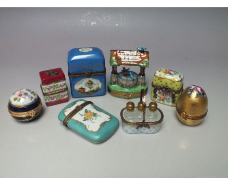 A COLLECTION OF LIMOGES TRINKET BOXES, to include two limited edition examples comprising 'French Home' number 72 /of 500, an