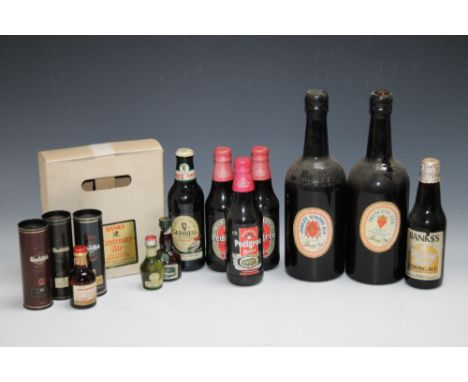 A SELECTION OF VINTAGE BEERS AND MINIATURES, to include 1 large bottle of Bass Jubilee strong ale from 1977 and 1 large bottl