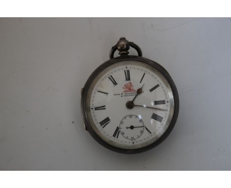 A OPEN FACED MANUAL WIND POCKET WATCH BY FORD AND GALLOWAY, W 5.25 cm