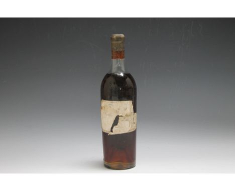 1 BOTTLE OF CHATEAU Y'QUEM 1944, level top shoulder, label very poor, according to the  Chateau Y'quem website - Cold, dry we