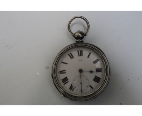 AN OPEN FACED MANUAL WIND POCKET WATCH, Dia 5.25 cm
