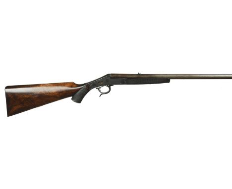 A .310 concealed hammer English rook rifle, barrel 25 in., with matted top flat, one standing and one folding leaf sight, bre