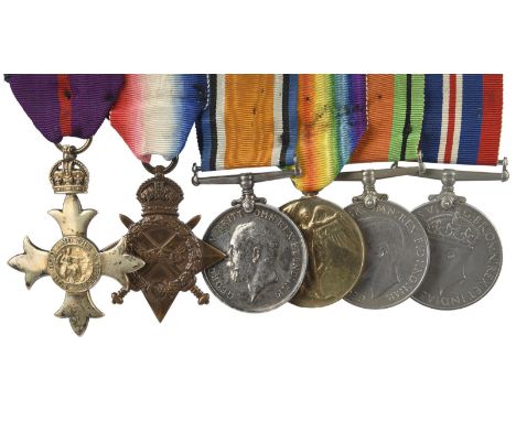 A group of six medals to Acting Major Harold Arthur Lane, O.B.E., 18th Battalion London Regiment (London Irish Rifles): The M