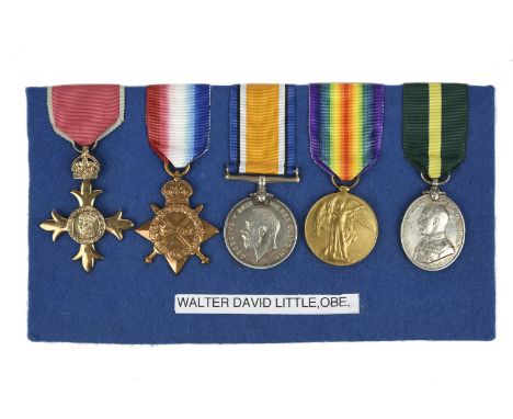 The medals to Walter David Little, O.B.E., 18th Battalion London Regiment (London Irish Rifles): The Most Excellent Order of 