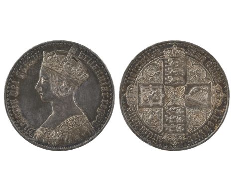 Victoria: silver crown, 1847, 'gothic' type, edge UNDECIMO (S 3883), light surface marks and small edge knocks, otherwise ext