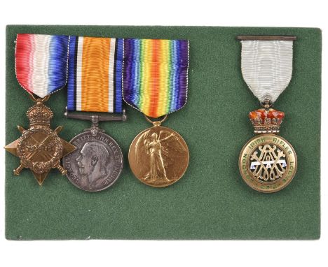 Three medals to 2nd Lieutenant Reginald Charles John Loxton, 18th Battalion London Regiment (London Irish Rifles): 1914-15 St