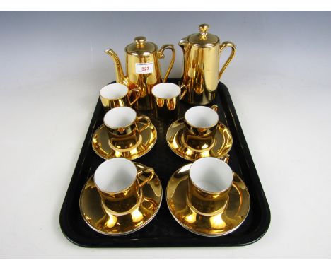 A Royal Worcester gold lustre coffee service