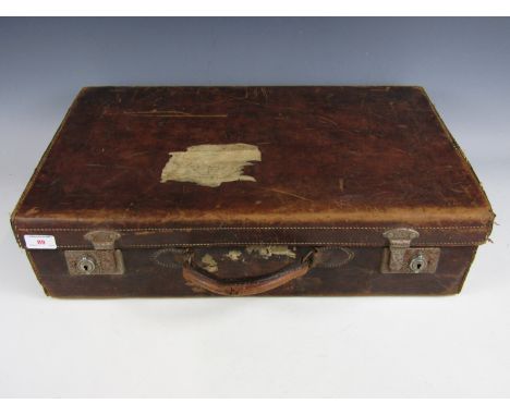 A vintage hide luggage case 