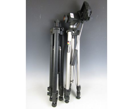 Two camera tripods including a Prisma and a Velbon D-600