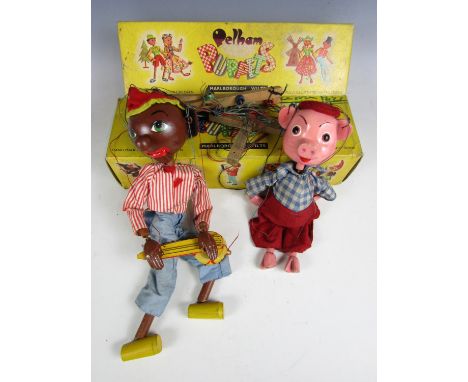 Two vintage Pelham Puppets, Pinky and one other