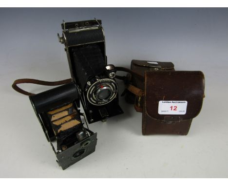 A vintage Pronto folding camera together with an Eastman Kodak camera