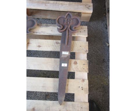 VINTAGE CAST TRACKSIDE MARKER/ HOUSE NUMBER 13 APPROX 73CM