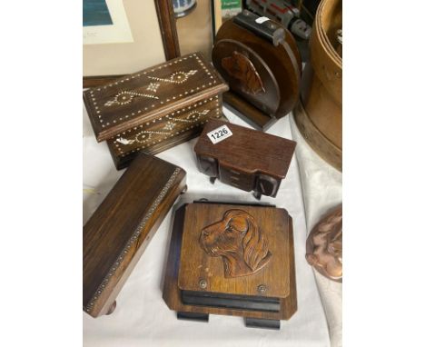 A Mother of Pearl inlaid box, other boxes &amp; letter racks