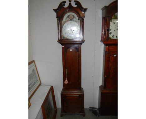 A good 8 day painted dial Long case clock by Wm Johnfon, Winchcombe.Height 204cm to top of pediment.Height 212cm to top of br