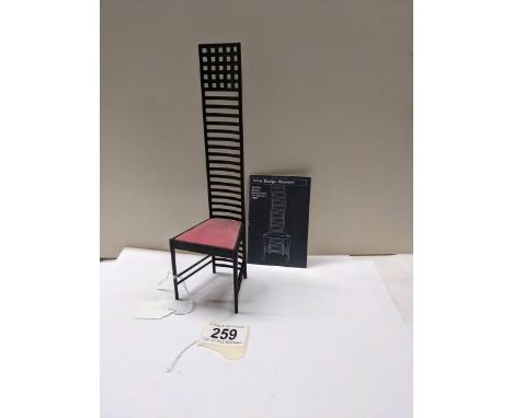 A Vitra Design Museum 1/6 scale miniature Charles Renee Mackintosh Hill House 1 1903 ladder back chair.