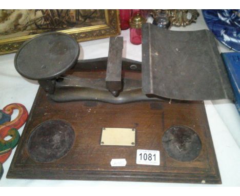 Victorian large brass postal scales