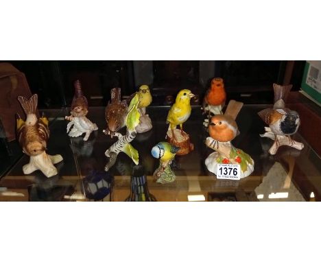 7 Goebel birds, 1 Aynsley &amp; 1 Beswick