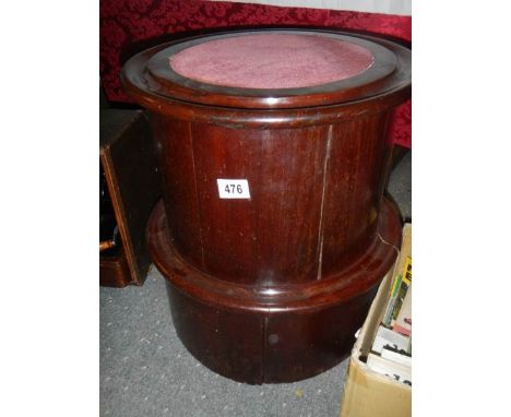 A Victorian mahogany circular commode. COLLECT ONLY.