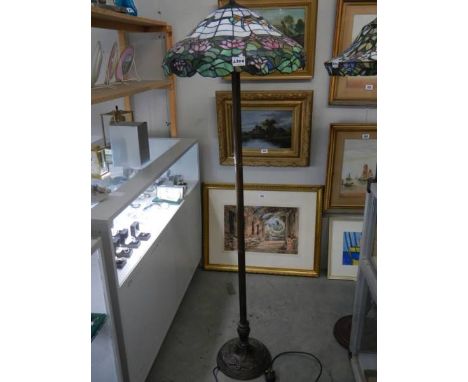 A standard lamp with Tiffany style shade, needs wiring checked, COLLECT ONLY.Lamp standard and shade in good condition, wirin