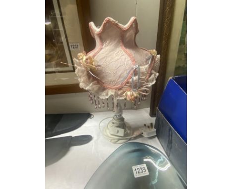 An ornate table lamp