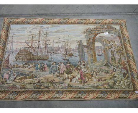 An Italian woven tapestry. Size 85 x 132cm.