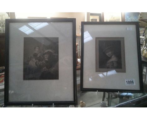 A pair of framed portrait engravings 25cm x 30cm