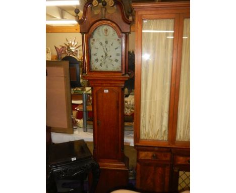 An oak cased Grandfather clock - Thos. Scott Gainsborough, COLLECT ONLY.