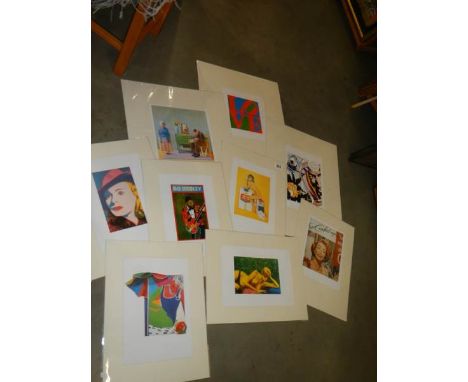 Collection of 9 pop art prints circa 1990s artist's include Robert Indiana (LOVE), David Hockney (MY PARENTS), Roy Lichtenste