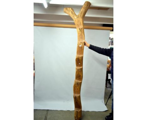 An African ladder tribal art, 240cm tall
