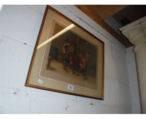 A framed and glazed print featuring Cavaliers.