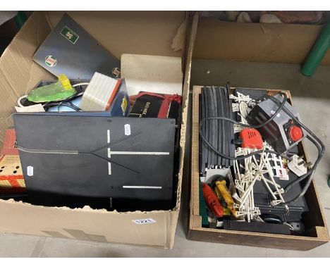 A quantity of vintage Scalextric (2 boxes)