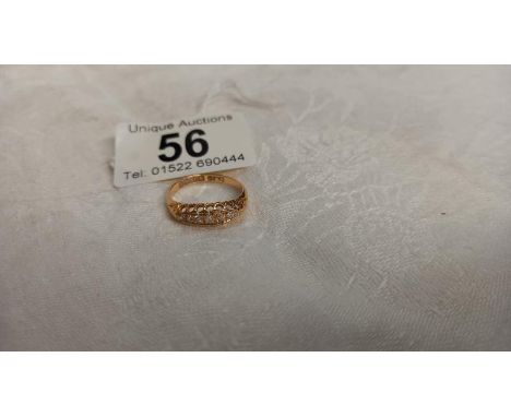 A diamond seven stone ring dated and hall marked Birmingham 1911, 18ct, size N, 2.4 grams.