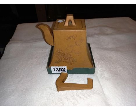 A Chinese pottery teapot, handle A/F