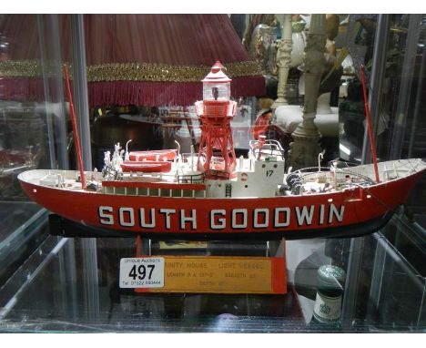 A Scratch Built Trinity Light House vessel.Length of model is 38cm.