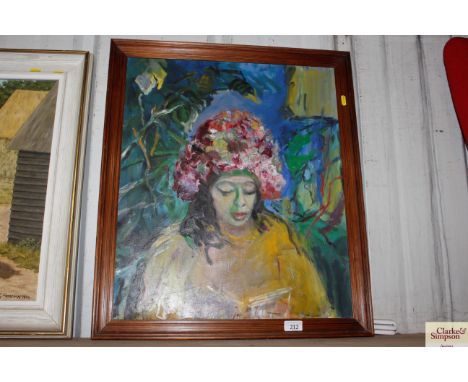 Unsigned oil on canvas, portrait study 