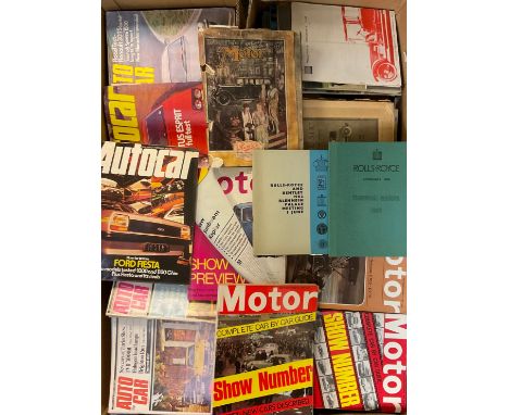 Automobilia - a collection of promotional paper ephemera, brochures and motoring magazines relating to various car manufactur