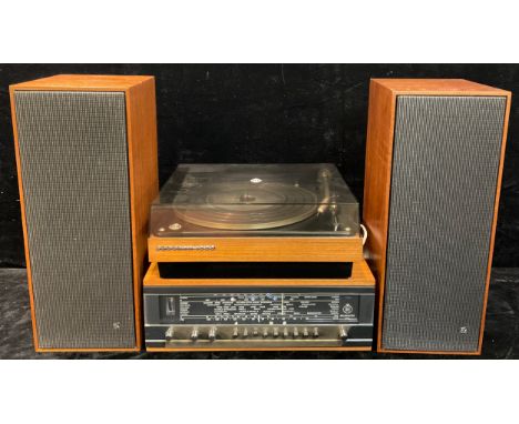 A Bang &amp; Olufsen Beogram 1000 record player/turntable; a Bang &amp; Olufsen Beomaster 900 receiver; a pair of Biovox 1000