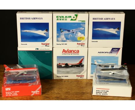 Aviation Interest - a collection of Herpa Wings 1:500 scale models, comprising Art.-Nr.501019 Royal Jordanian Airbus A3 A310-