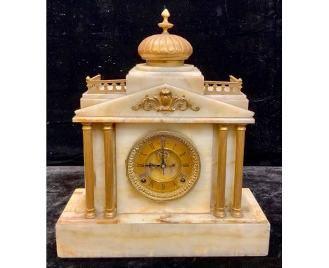 A 19th century French gilt metal mounted architectural mantel clock, Brocot escapement, c.1880 