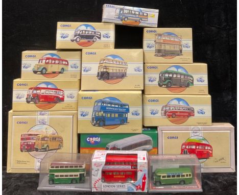 Toys and Juvenalia - a collection of Corgi model buses including classic commercials; etc (quantity) 